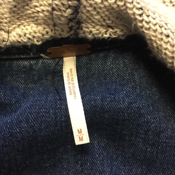 Free People denim jacket with removable hood - Picture 2 of 5